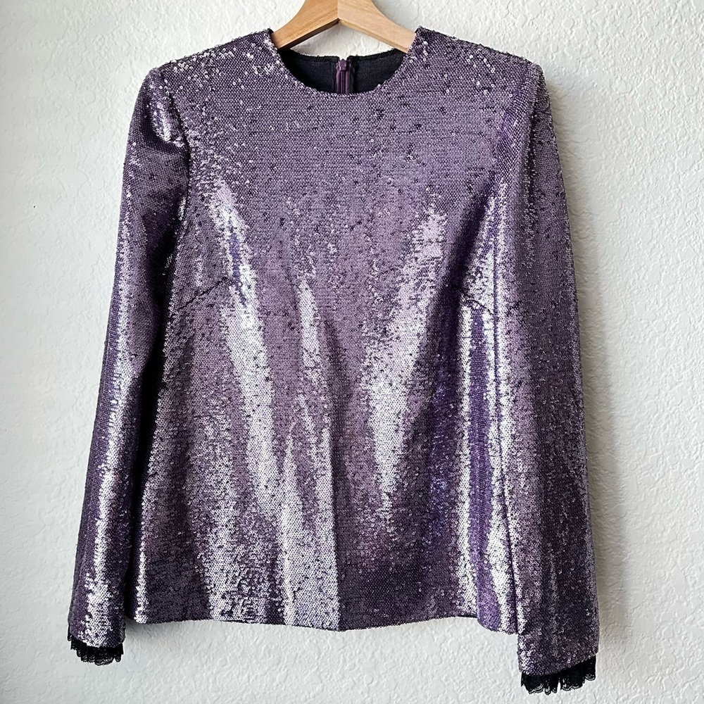 New with tags PHILOSOPHY DI LORENZO SERAFINI Metallic Sequin Top Size:4 - Picture 7 of 13